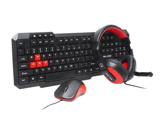 BLOW 84-221 keyboard Mouse included USB QWERTY Black, Red