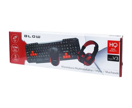 BLOW 84-221 keyboard Mouse included USB QWERTY Black, Red