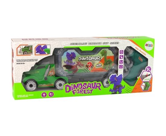 Kravas automašīna ar dinozauru un skrūvgriezi
