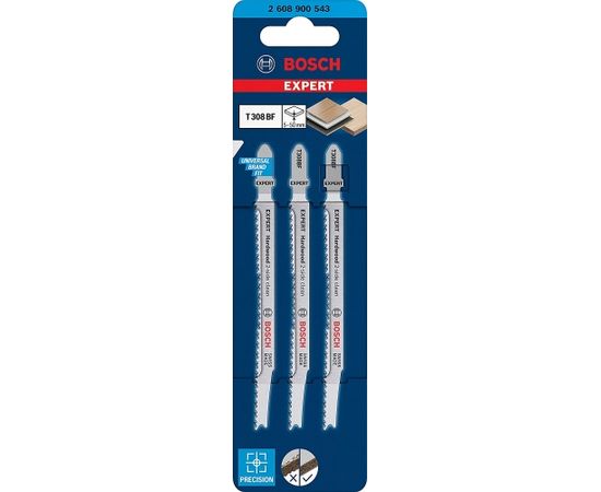 Bosch Expert Jigsaw Blade T 308 BF Hardwood 2-side clean (3 pieces)