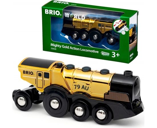 BRIO Golden battery locomotive with light and sound, railway