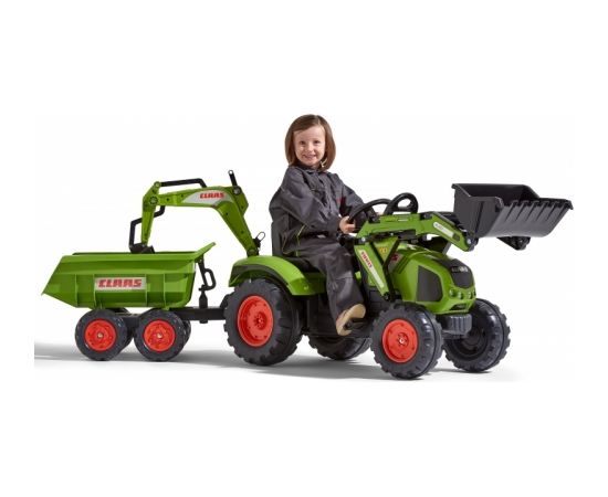 Traktors ar piekabi un  pedāļiem- Avec klase, zaļš