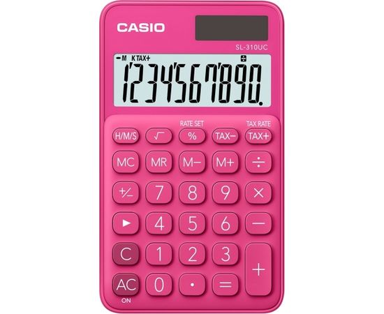 CASIO CALCULATOR POCKET SL-310UC-RD RED, 10 DIGIT DISPLAY