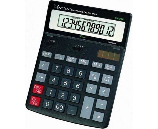 VECTOR CALCULATOR, OFFICE KAV DK-206 BLK, BLACK