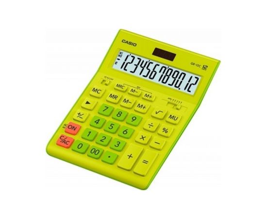 CASIO GR-12C-GN OFFICE CALCULATOR LIME GREEN, 12-DIGIT DISPLAY