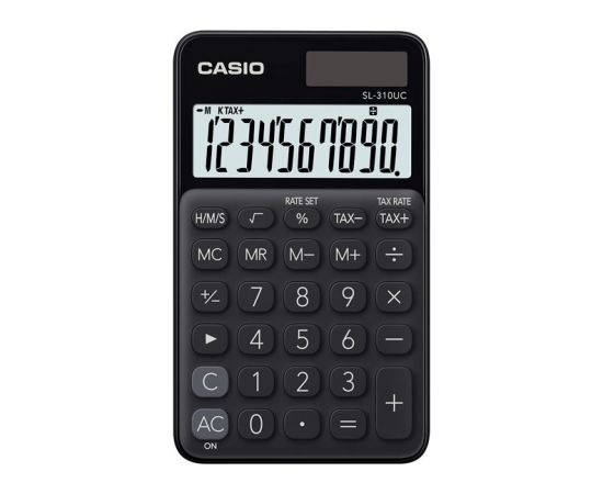 CASIO POCKET CALCULATOR SL-310UC-BK BLACK, 10 DIGIT DISPLAY