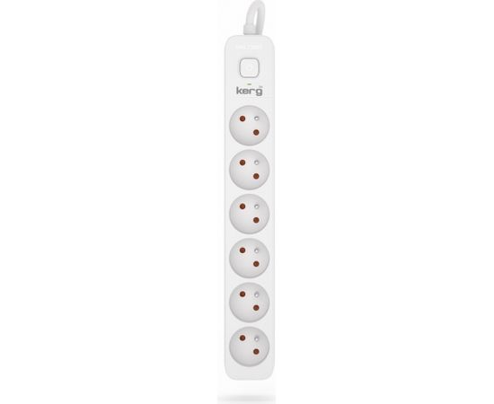 Hsk Data Kerg M02408 6 Earthed sockets  - 5.0m power strip with 3x1mm2 cable, 10A