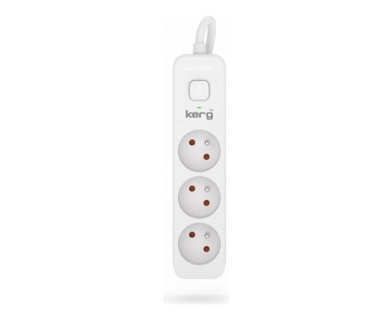 Hsk Data Kerg M02376 3 Earthed sockets  - 3.0m power strip with 3x1mm2 cable, 10A