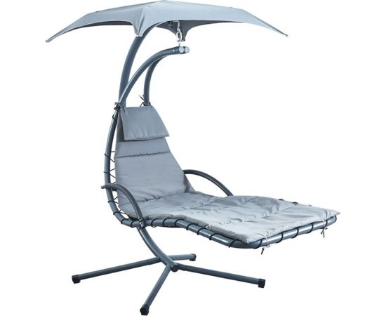Saska Garden Šūpojošs šūpuļkrēsls ar lietussargu Lisbon tumši pelēks