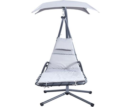 Saska Garden Šūpojošs šūpuļkrēsls ar lietussargu Lisabona gaiši pelēks