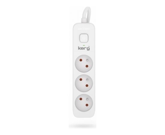 Hsk Data Kerg M02377 3 Earthed sockets  - 5.0m power strip with 3x1mm2 cable, 10A