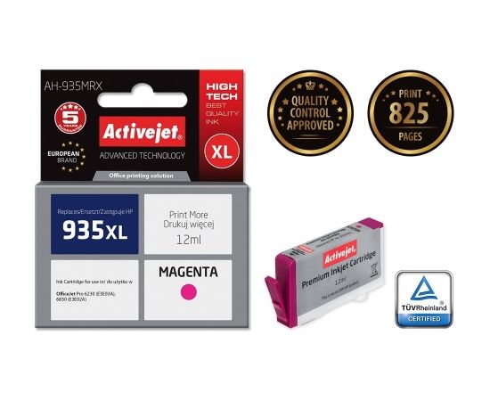 Activejet AH-935MRX ink (replacement for HP 935XL C2P25AE; Premium; 12 ml; magenta)