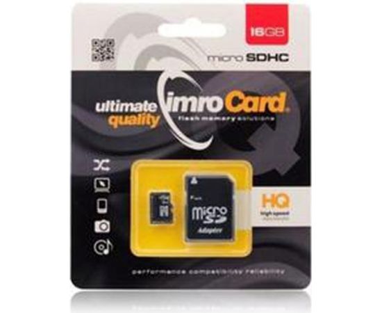 IMRO 10/16G UHS-I ADP memory card 16 GB MicroSDHC Class 10