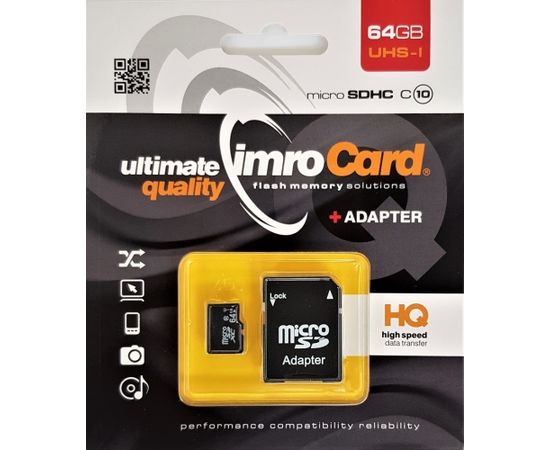 IMRO 10/64G UHS-I ADP memory card 64 GB MicroSDHC Class 10