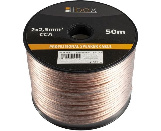 Libox 2x2,50mm LB0009-50 audio cable 50 m Transparent