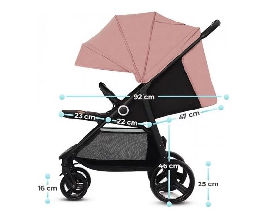 Stroller KINDERKRAFT GRANDE + PINK 22KG