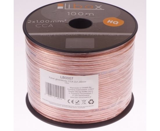 Libox 2×1,00mm LB0007 audio cable 100 m Transparent