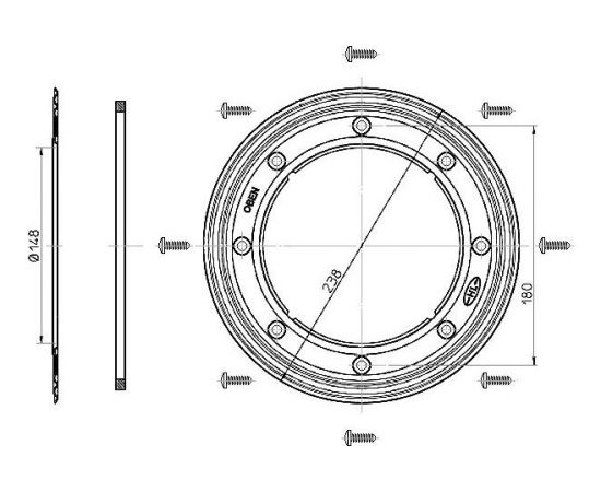 Blīvēšanas flancis d145mm (HL3100/5100 sērijai)