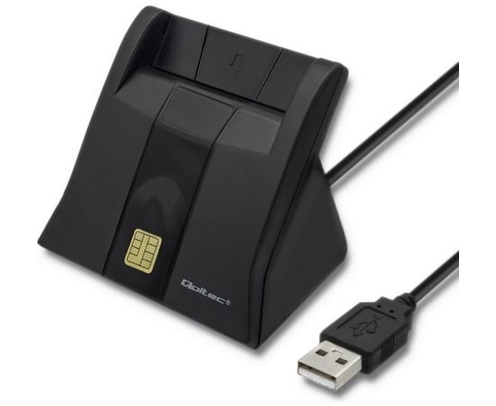 Qoltec 50643 Smart chip ID card scanner|USB 2.0 | Plug&Play