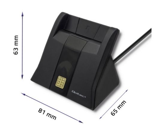 Qoltec 50643 Smart chip ID card scanner|USB 2.0 | Plug&Play