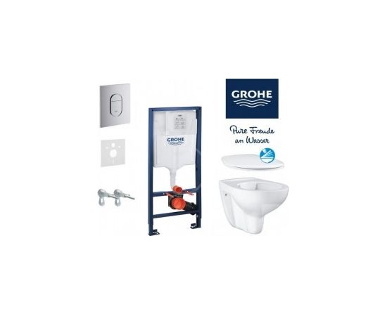 komplekts Grohe rāmis 4 in1+wc Bau Rimless + SC vāks