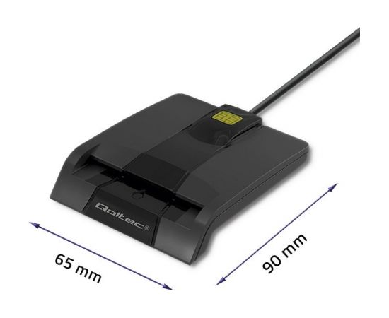 Qoltec 50634 Intelligent Smart ID chip card reader SCR-0634 | USB Type C