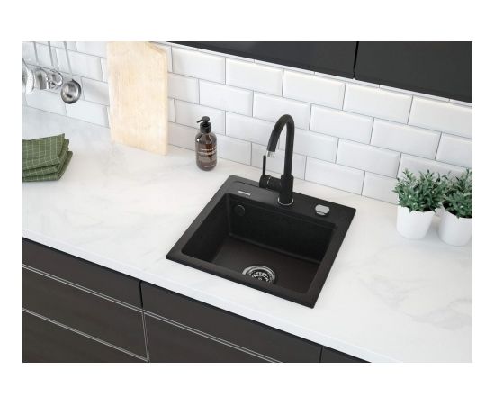 GRANITE SINK WITH MIXER TAP 1-BOWL DEANTE GRAPHITE MATT ZORBA