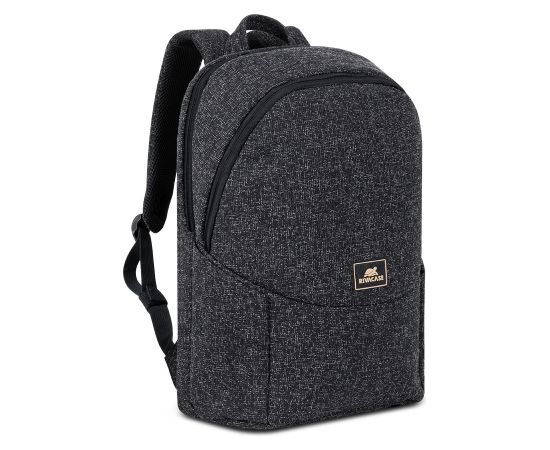 15.6" laptop backpack, RIVACASE Anvik, 15L, black, waterproof material, pockets for 10.5" tablet, smartphone, documents, accessories, bottle