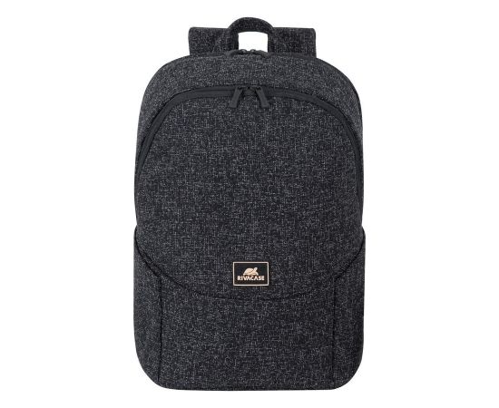 15.6" laptop backpack, RIVACASE Anvik, 15L, black, waterproof material, pockets for 10.5" tablet, smartphone, documents, accessories, bottle