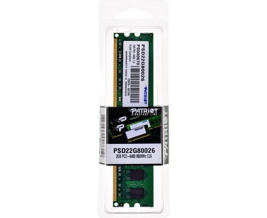 Patriot Memory 2GB PC2-6400 memory module DDR2 800 MHz