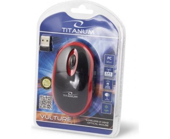 Esperanza Titanum TM116E Wireless 3D mouse 2.4GHZ Black / Red