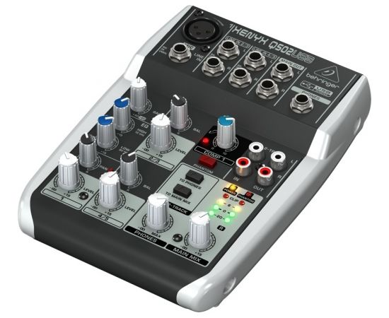 Behringer Q502USB audio mixer 5 channels