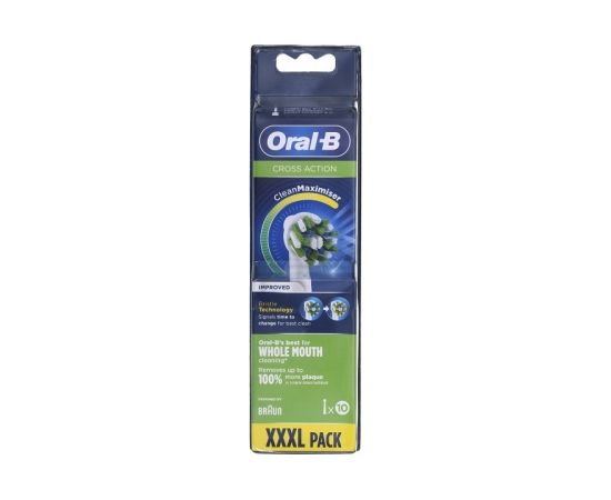 Oral-B Toothbrush replacement Cross Action Clean Maximiser Heads, For adults, Number of brush heads included 10, White