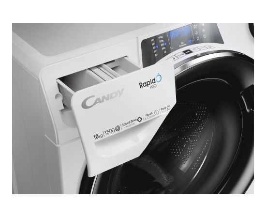 Candy Veļas mašīna RP 5106BWMBC/1-S Energy efficiency class A, Front loading, Washing capacity 10 kg, 1500 RPM, Depth 58 cm, Width 60 cm, Display, TFT, Steam function, Wi-Fi, White