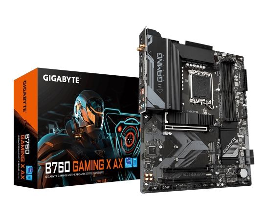 Gigabyte B760 GAMING X AX 1.1 M/B Processor family Intel, Processor socket  LGA1700, DDR5 DIMM, Memory slots 4, Supported hard disk drive interfaces 	SATA, M.2, Number of SATA connectors 4, Chipset Intel B760 Express, ATX