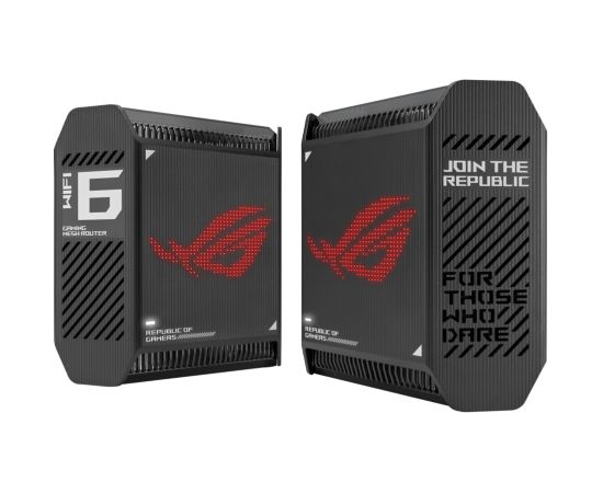 Asus Wifi 6 802.11ax Tri-band Gigabit Gaming Mesh System GT6 ROG Rapture (2-Pack) 802.11ax, 10/100/1000 Mbit/s, Ethernet LAN (RJ-45) ports 3, Antenna type Internal, Black