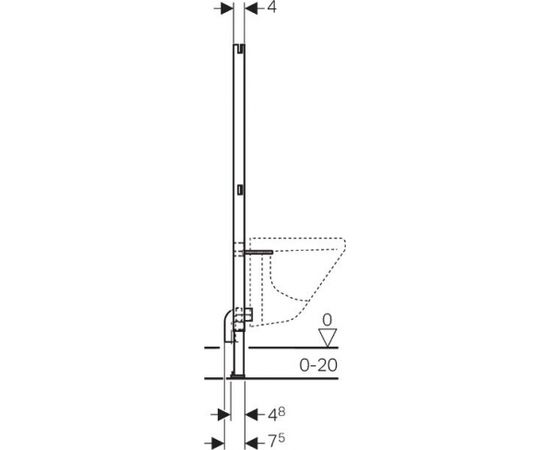 Geberit bidē rāmis, H 112 cm