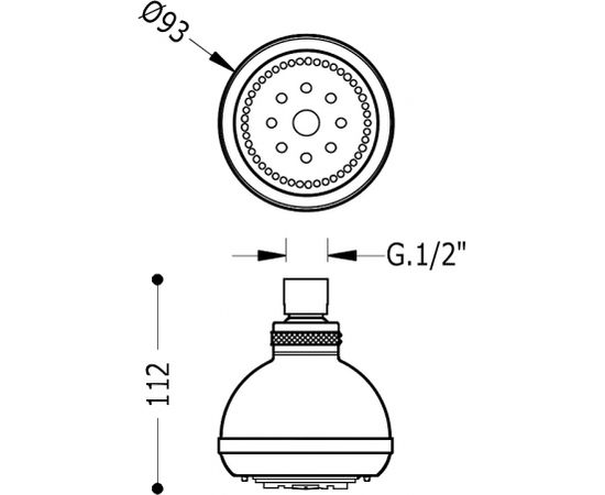 TRES BASIC dušas galva Ø 93mm