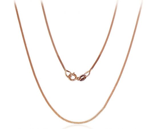 Zelta ķēdīte Kartjē 1 mm, dimantu apstrādājums #1400027(Au-R), Sarkanais Zelts 585°, garums: 47 cm, 1.7 gr.
