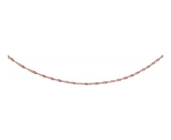 Zelta ķēdīte Singapūra 1.5 mm , dimantu apstrādājums #1400046(Au-R), Sarkanais Zelts	585°, garums: 55 cm, 2.14 gr.