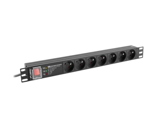 LANBERG POWER STRIP PDU RACK 19" (1U, 16A, 7X 230V PL, 2m)