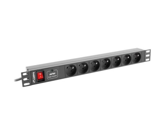 LANBERG PDU RACK POWER STRIP (1U,10A,7X 230V,2M)