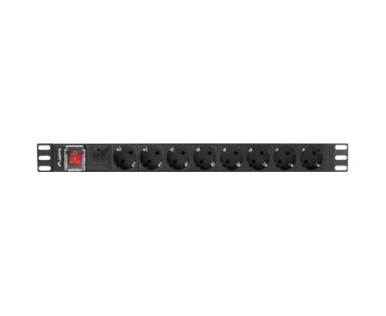 LANBERG POWER STRIP PDU RACK 19" (1U, 16A, 8X Shuko, 2m)