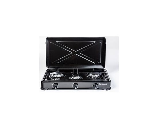 Adjustable gas cooker 3 zones Ravanson K-03TB Black, White Countertop 60 cm