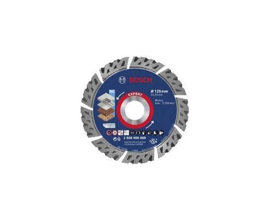 Bosch Powertools Expert diamond cutting disc 'MultiMaterial', 125mm - 2608900660 EXPERT RANGE