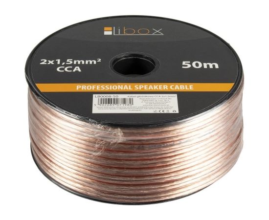 Libox Kabel głośnikowy 2x1,50mm LB0008-50 audio cable 50 m Transparent