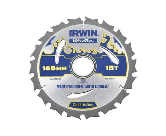 Griešanas disks kokam Irwin; 165x2,4x30,0 mm; Z18
