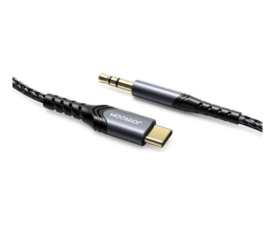 Joyroom stereo audio AUX cable 3,5 mm mini jack - USB Type C for smartphone 1 m black (SY-A03)
