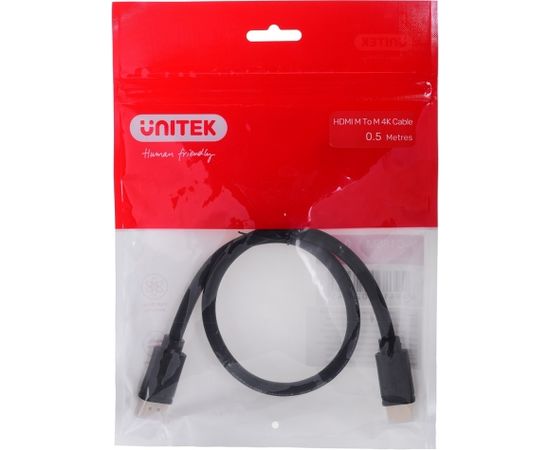 UNITEK HDMI CABLE 2.0 M/M 4K 60HZ, 0,5M, Y-C185M