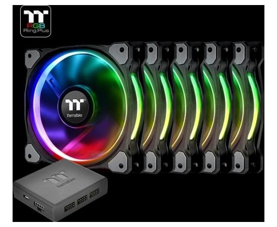 Thermaltake Riing Plus 14 LED RGB Radiator Fan TT Premium - 5x Fan 1x Controller